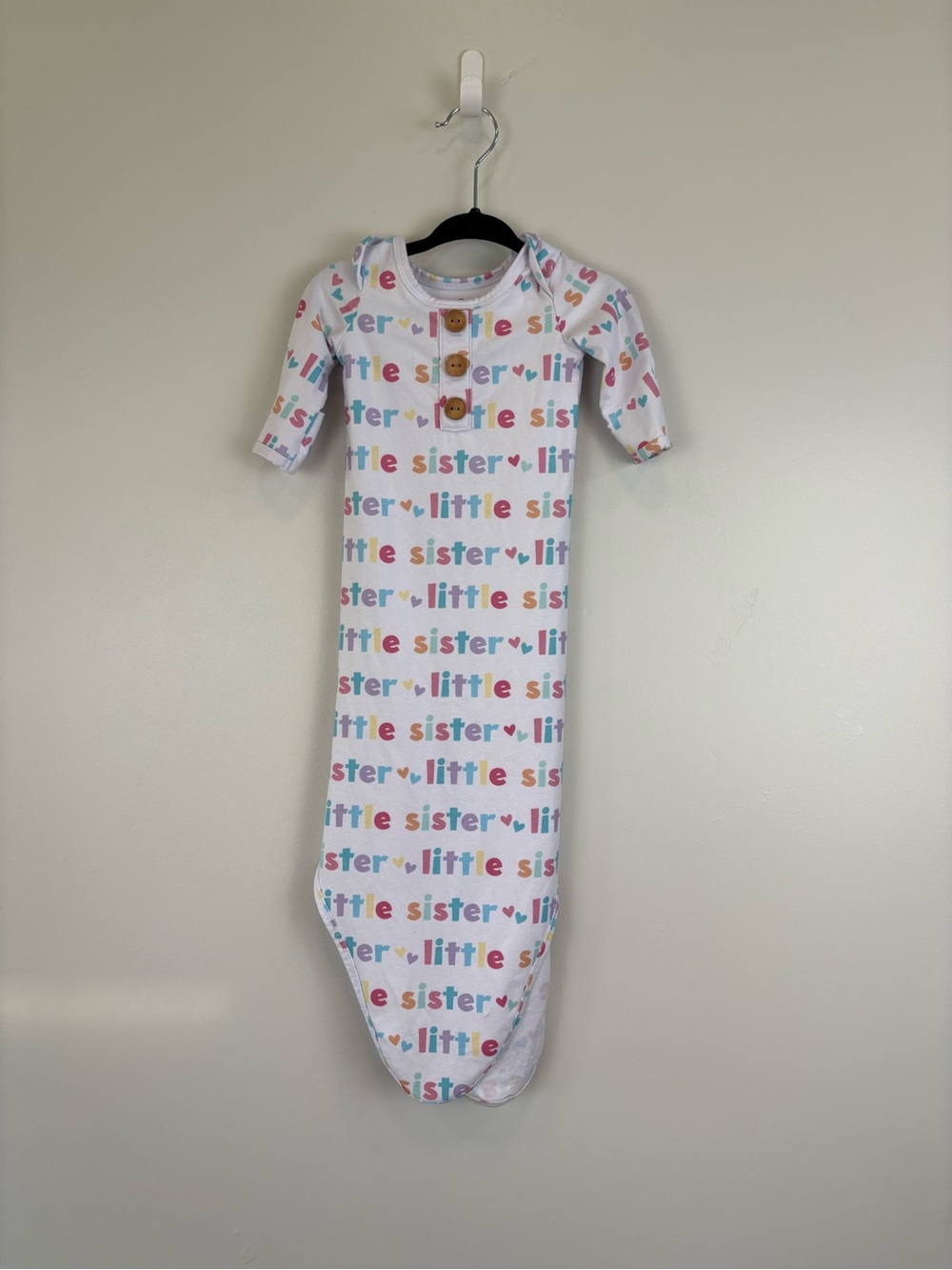 Caden Lane Little Sister Newborn Baby Knot Gown Size 7-14 lbs